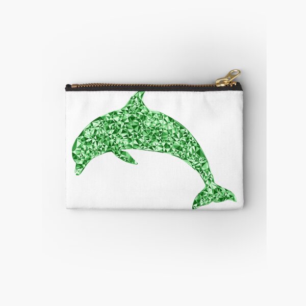Item preview, Diving Dolphin Green Triangular Mosaic Silhouette Design designed and sold by DymondDesigns.