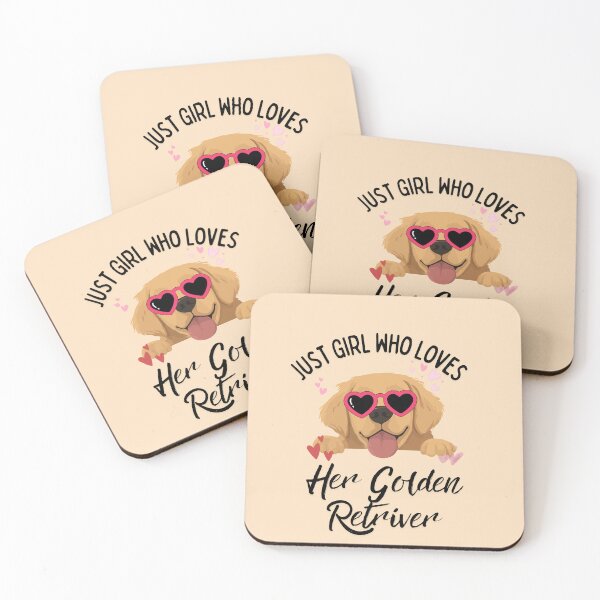 Item preview, Just A Girl Who Loves Her Golden Retriever Cute Heart Glasses Puppy designed and sold by Fateh-Kro ⭐⭐⭐⭐⭐.