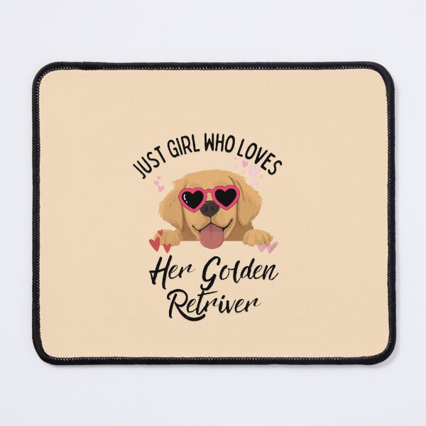 Item preview, Just A Girl Who Loves Her Golden Retriever Cute Heart Glasses Puppy designed and sold by Fateh-Kro ⭐⭐⭐⭐⭐.
