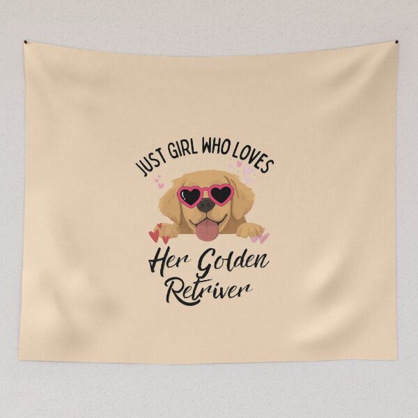 Item preview, Just A Girl Who Loves Her Golden Retriever Cute Heart Glasses Puppy designed and sold by Fateh-Kro ⭐⭐⭐⭐⭐.