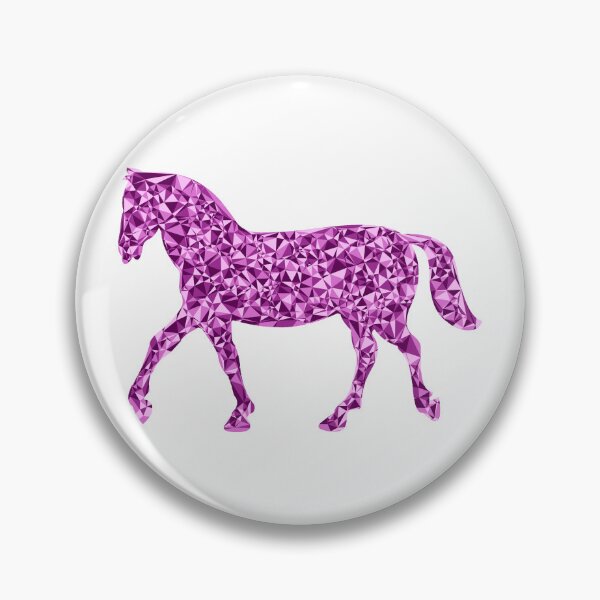 Aperçu de l'œuvre Motif de silhouette triangulaire rose en mosaïque représentant un cheval au trot créée et vendue par DymondDesigns.