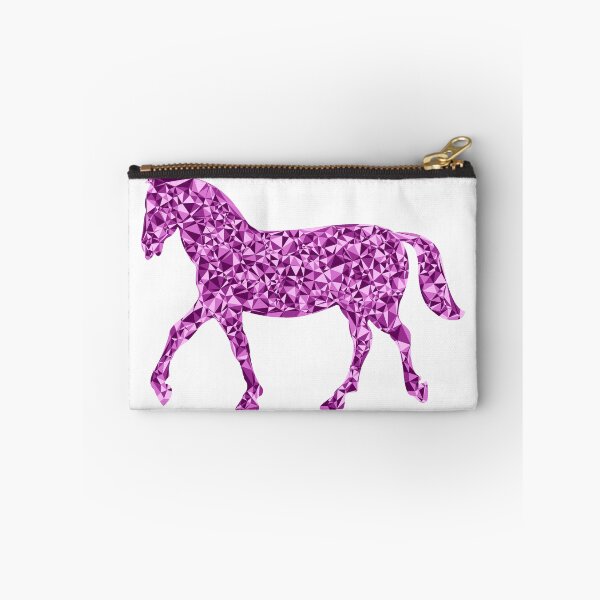 Item preview, Trotting Horse Pink Triangular Mosaic Silhouette Design designed and sold by DymondDesigns.