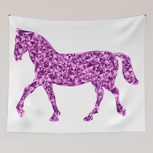 Item preview, Trotting Horse Pink Triangular Mosaic Silhouette Design designed and sold by DymondDesigns.