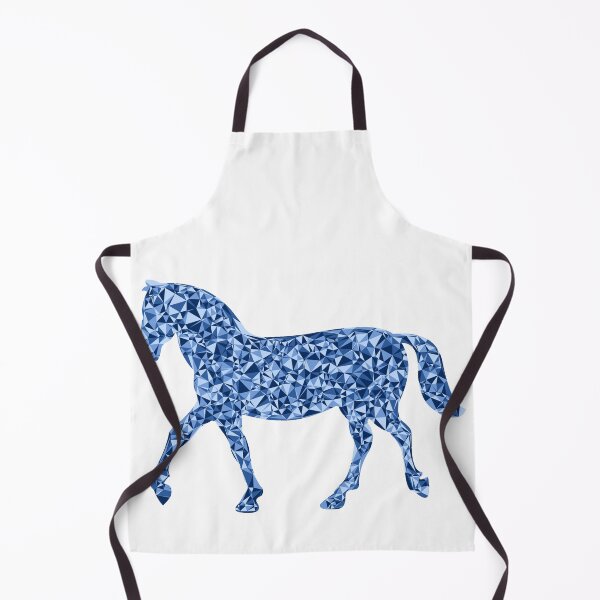 Item preview, Trotting Horse Blue Triangular Mosaic Silhouette Design designed and sold by DymondDesigns.