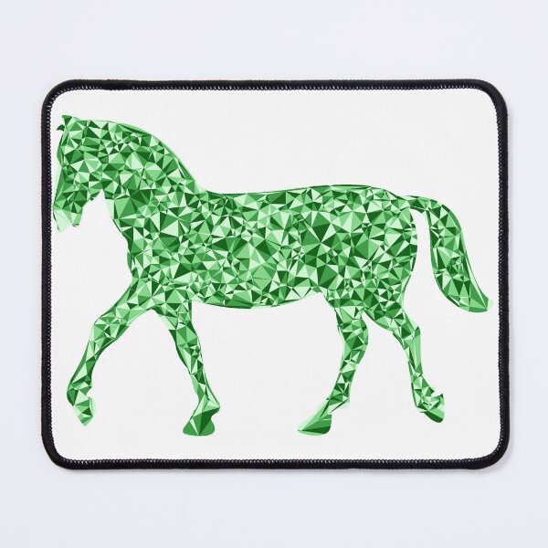 Item preview, Trotting Horse Green Triangular Mosaic Silhouette Design designed and sold by DymondDesigns.