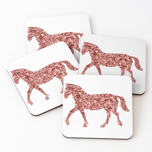 Item preview, Trotting Horse Red Triangular Mosaic Silhouette Design designed and sold by DymondDesigns.