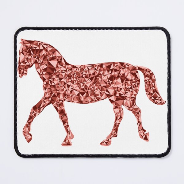 Item preview, Trotting Horse Red Triangular Mosaic Silhouette Design designed and sold by DymondDesigns.