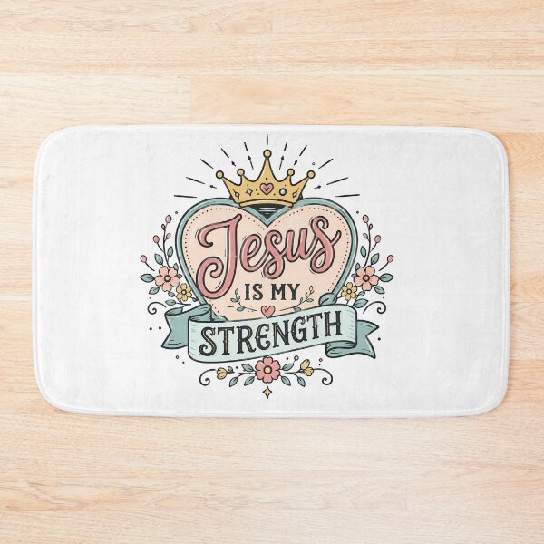 Item preview, Christian Inspirational Quote, Jesus is My Strength designed and sold by graphic-genie.