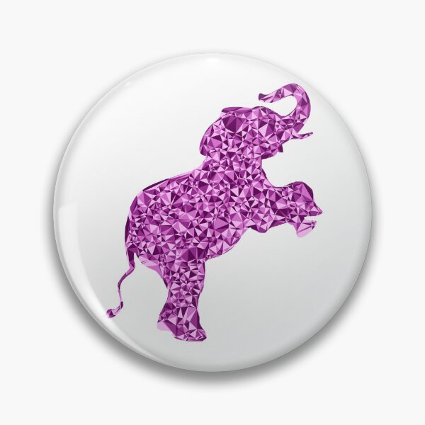 Item preview, Baby Elephant on Hind Legs Pink Triangular Mosaic Silhouette Design designed and sold by DymondDesigns.