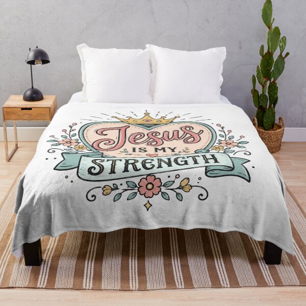 Item preview, Christian Inspirational Quote, Jesus is My Strength designed and sold by graphic-genie.
