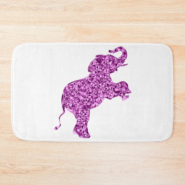 Item preview, Baby Elephant on Hind Legs Pink Triangular Mosaic Silhouette Design designed and sold by DymondDesigns.