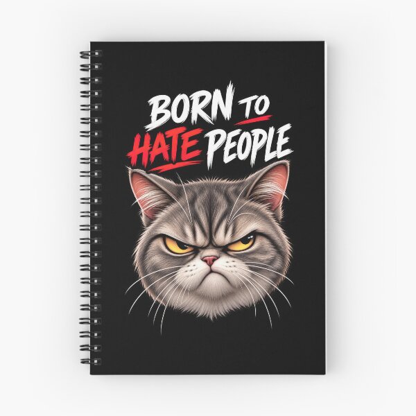 Item preview, Born to Hate People – Funny Grumpy Cat Introvert Humor designed and sold by WordPlayStudio.
