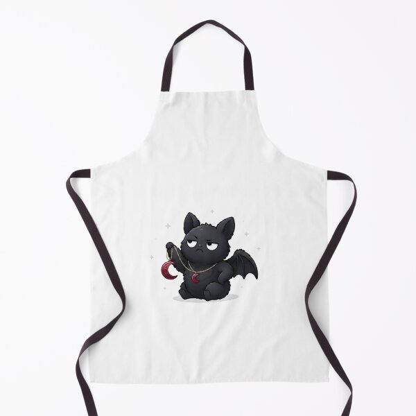 Item preview, Grumpy Bat Cat Moody Gothic Kitty with Moon Necklace designed and sold by OH-MY-GOTH.