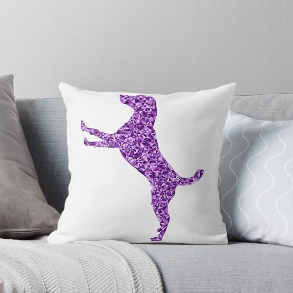 Item preview, Dog Jumping Up Purple Triangular Silhouette Design designed and sold by DymondDesigns.