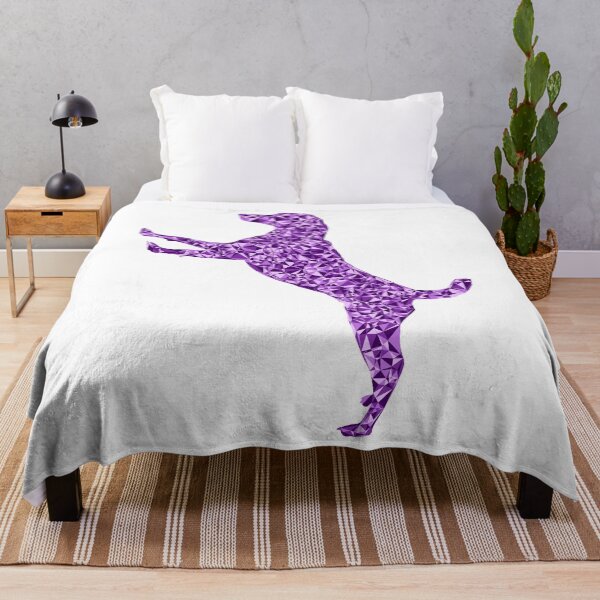 Item preview, Dog Jumping Up Purple Triangular Silhouette Design designed and sold by DymondDesigns.