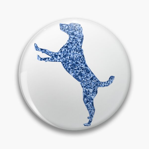Item preview, Dog Jumping Up Blue Triangular Silhouette Design designed and sold by DymondDesigns.