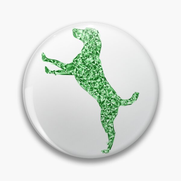 Item preview, Dog Jumping Up Green Triangular Silhouette Design designed and sold by DymondDesigns.