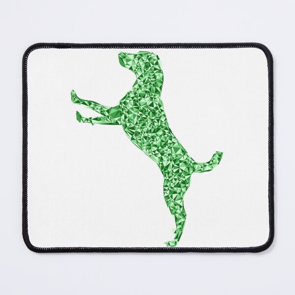 Item preview, Dog Jumping Up Green Triangular Silhouette Design designed and sold by DymondDesigns.