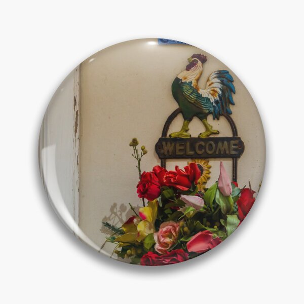 Item preview, Welcome Sign With Rooster And Colorful Floral Wall Hanging Beneath Lourdes Tile designed and sold by Nmallia.