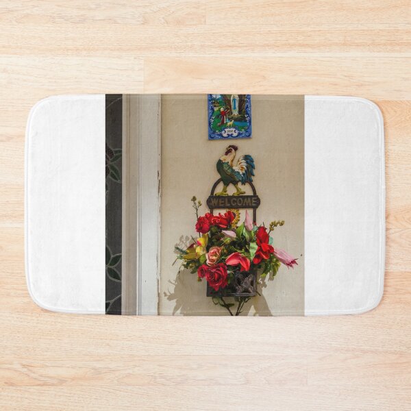 Item preview, Welcome Sign With Rooster And Colorful Floral Wall Hanging Beneath Lourdes Tile designed and sold by Nmallia.