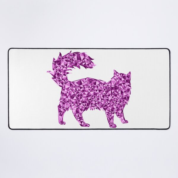 Item preview, Fluffy Cat Pink Triangular Mosaic Silhouette Design designed and sold by DymondDesigns.