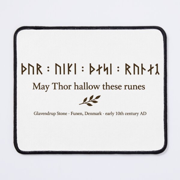 Item preview, May Thor Hallow These Runes — Viking Age Runestone Quote designed and sold by The Painted Fence.
