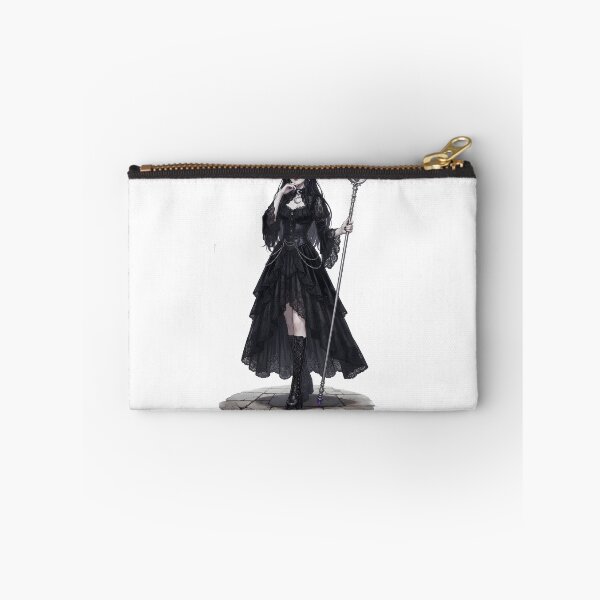 Item preview, Gothic Dark Fantasy Sorceress with Moon Staff & Lace Dress designed and sold by OH-MY-GOTH.