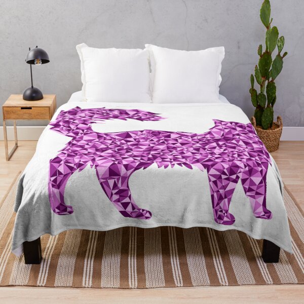 Item preview, Fluffy Cat Pink Triangular Mosaic Silhouette Design designed and sold by DymondDesigns.