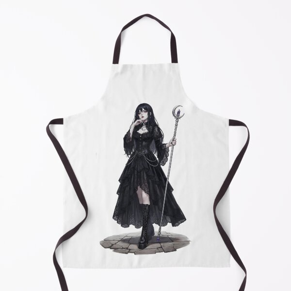 Item preview, Gothic Dark Fantasy Sorceress with Moon Staff & Lace Dress designed and sold by OH-MY-GOTH.