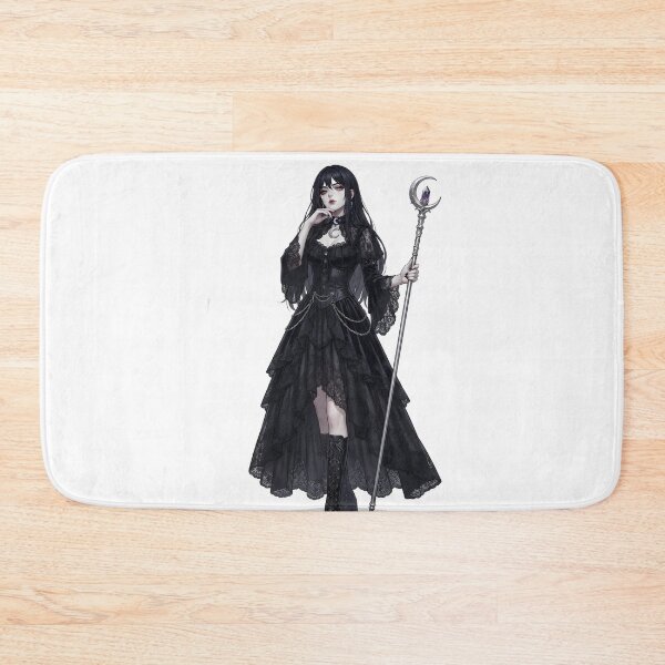 Item preview, Gothic Dark Fantasy Sorceress with Moon Staff & Lace Dress designed and sold by OH-MY-GOTH.