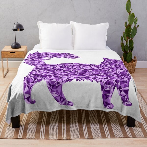 Item preview, Fluffy Cat Purple Triangular Mosaic Silhouette Design designed and sold by DymondDesigns.