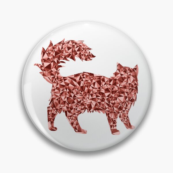 Item preview, Fluffy Cat Red Triangular Mosaic Silhouette Design designed and sold by DymondDesigns.