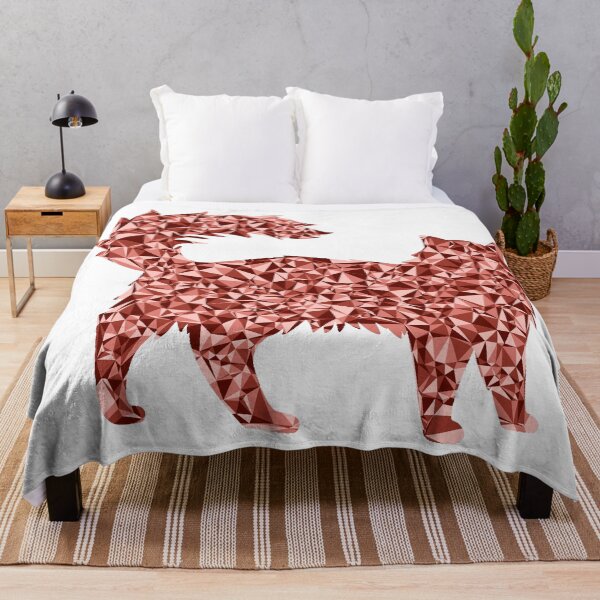 Item preview, Fluffy Cat Red Triangular Mosaic Silhouette Design designed and sold by DymondDesigns.