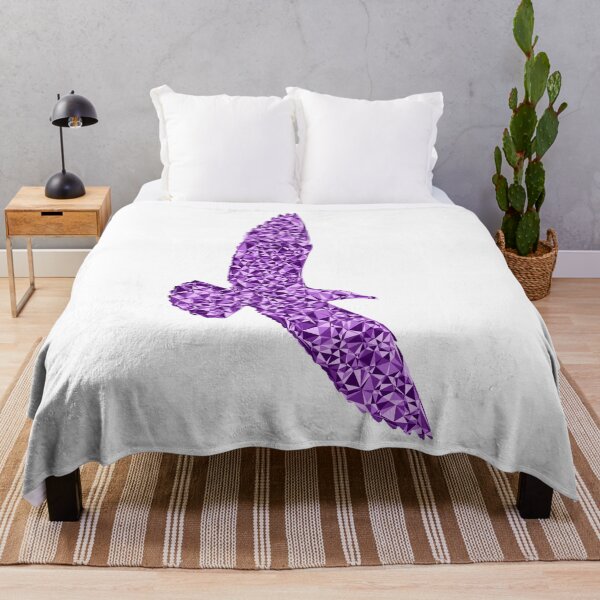 Item preview, Soaring Seagull Purple Triangular Mosaic Silhouette Design designed and sold by DymondDesigns.