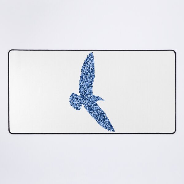 Item preview, Soaring Seagull Blue Triangular Mosaic Silhouette Design designed and sold by DymondDesigns.
