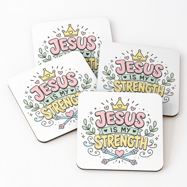 Item preview, Christian Inspirational Quote, Jesus is My Strength designed and sold by graphic-genie.