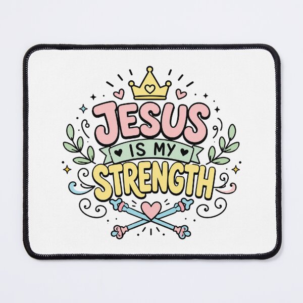 Item preview, Christian Inspirational Quote, Jesus is My Strength designed and sold by graphic-genie.