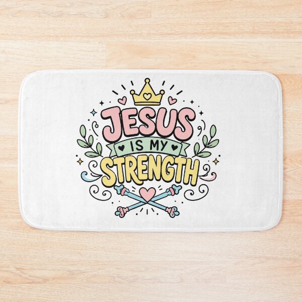 Item preview, Christian Inspirational Quote, Jesus is My Strength designed and sold by graphic-genie.