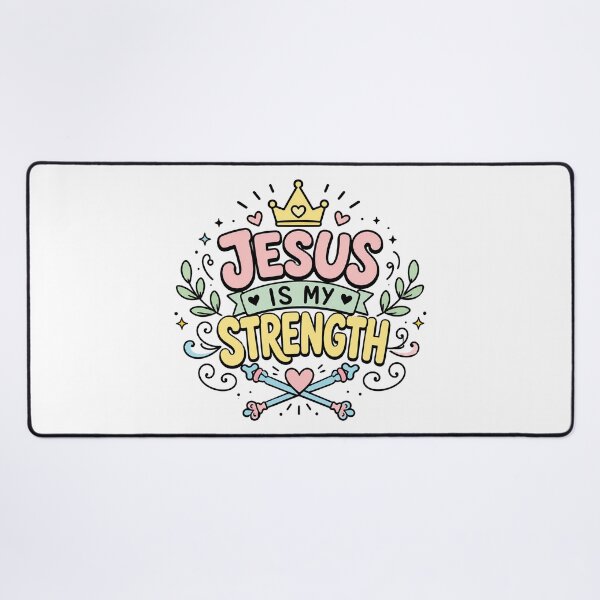 Item preview, Christian Inspirational Quote, Jesus is My Strength designed and sold by graphic-genie.