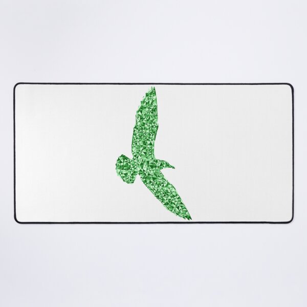 Item preview, Soaring Seagull Green Triangular Mosaic Silhouette Design designed and sold by DymondDesigns.