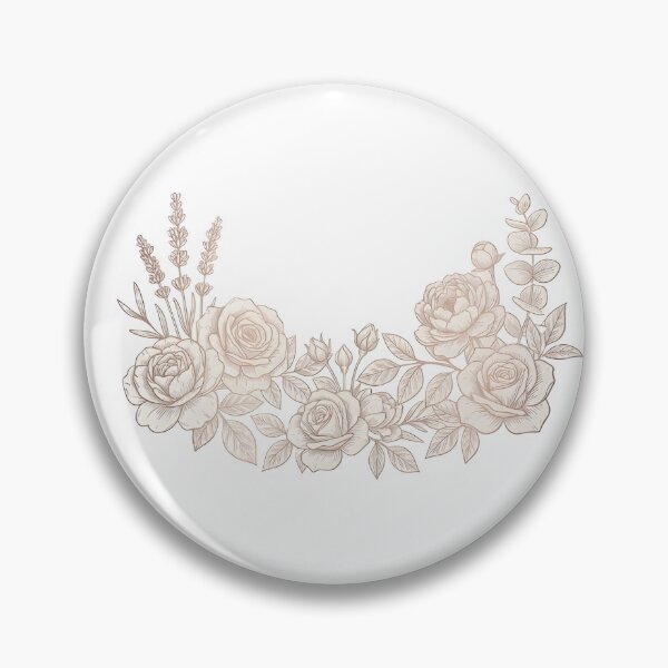 Item preview, Vintage Botanical Rose Floral Wreath Line Art designed and sold by GreatPeopleMind.