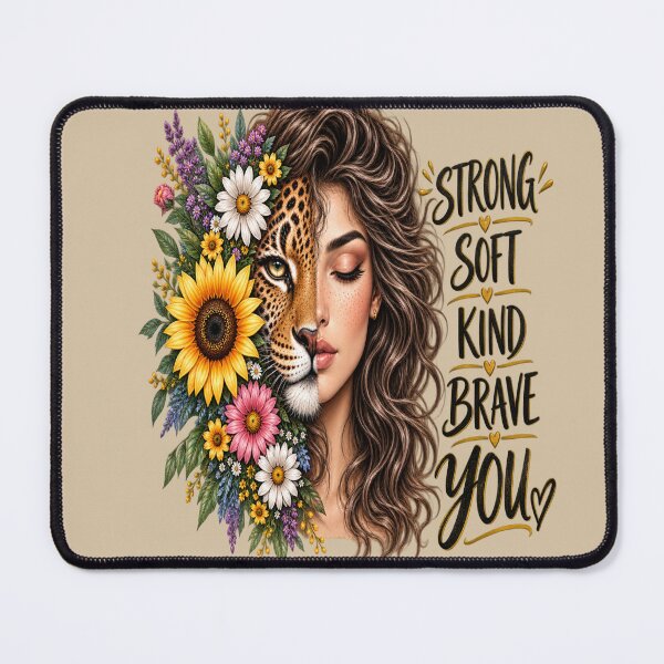 Item preview, Strong Woman Leopard Floral Portrait designed and sold by FABIOLA1970.