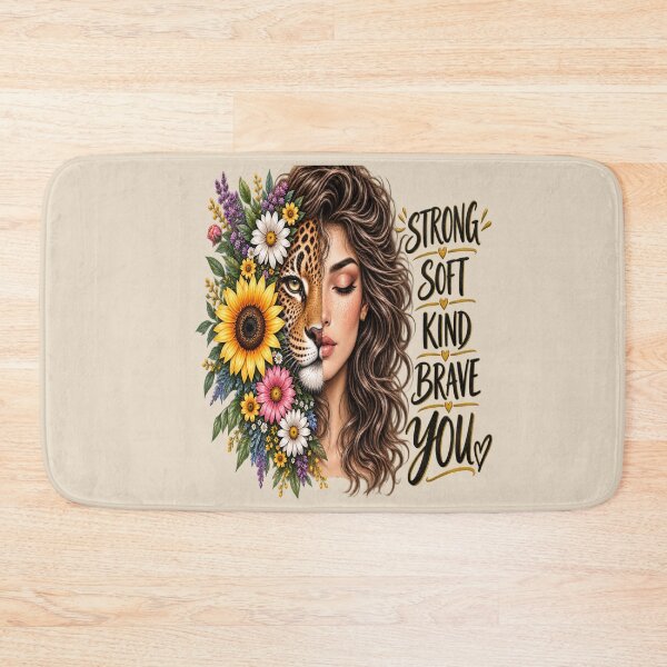 Item preview, Strong Woman Leopard Floral Portrait designed and sold by FABIOLA1970.