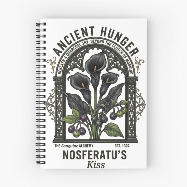 Item preview, Gothic Calla Lily Botanical Dark Academia T-Shirt, Nosferatu's Kiss Vampire Floral Tee, Occult Witchy Aesthetic Apparel designed and sold by justyna-s28.