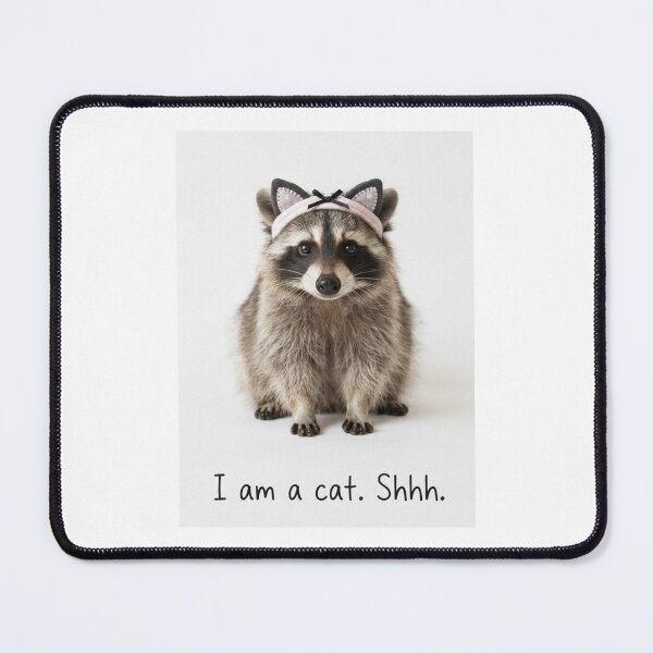 Item preview, I am a cat shh Raccoon trash panda funny sarcastic sarcasm cat kitten kitty parody christmas birthday designed and sold by CheeseBlueprint.
