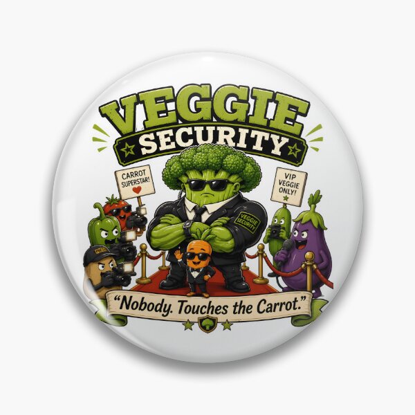 Item preview, Broccoli Bodyguard – Veggie Security Nobody Touches the Carrot Funny Food Design designed and sold by Snackwear Apparel.