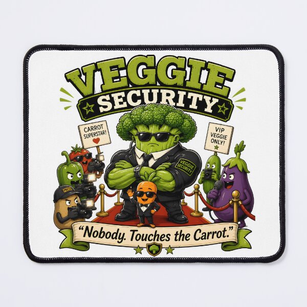 Item preview, Broccoli Bodyguard – Veggie Security Nobody Touches the Carrot Funny Food Design designed and sold by Snackwear Apparel.