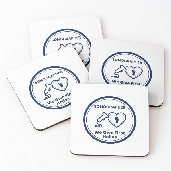 Item preview, Sonographer We Give First Hellos Ultrasound Tech Baby Footprint Heart Badge designed and sold by Clear Vibe.