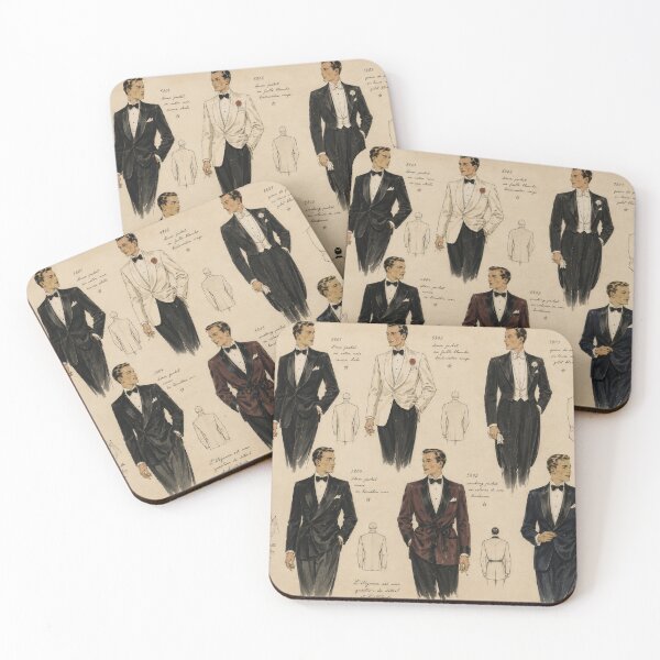 Item preview, Men’s Evening Fashion 1958 – Vintage 1950s Fashion Illustrations designed and sold by GildedPagesCo.