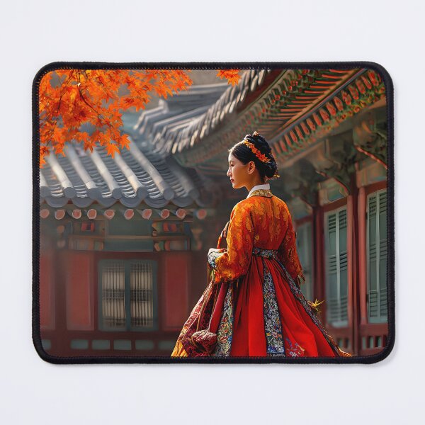 Item preview, Elegant Woman in Traditional Korean Hanbok Dress designed and sold by Artessie.